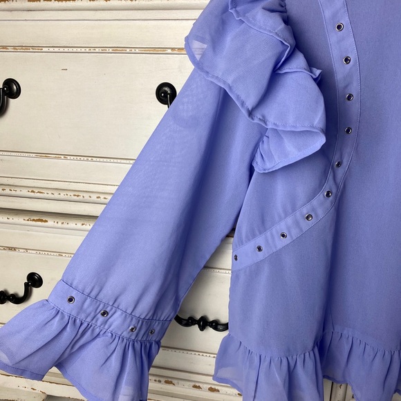 ASOS Sheer Ruffled Blouse - Picture 3 of 5